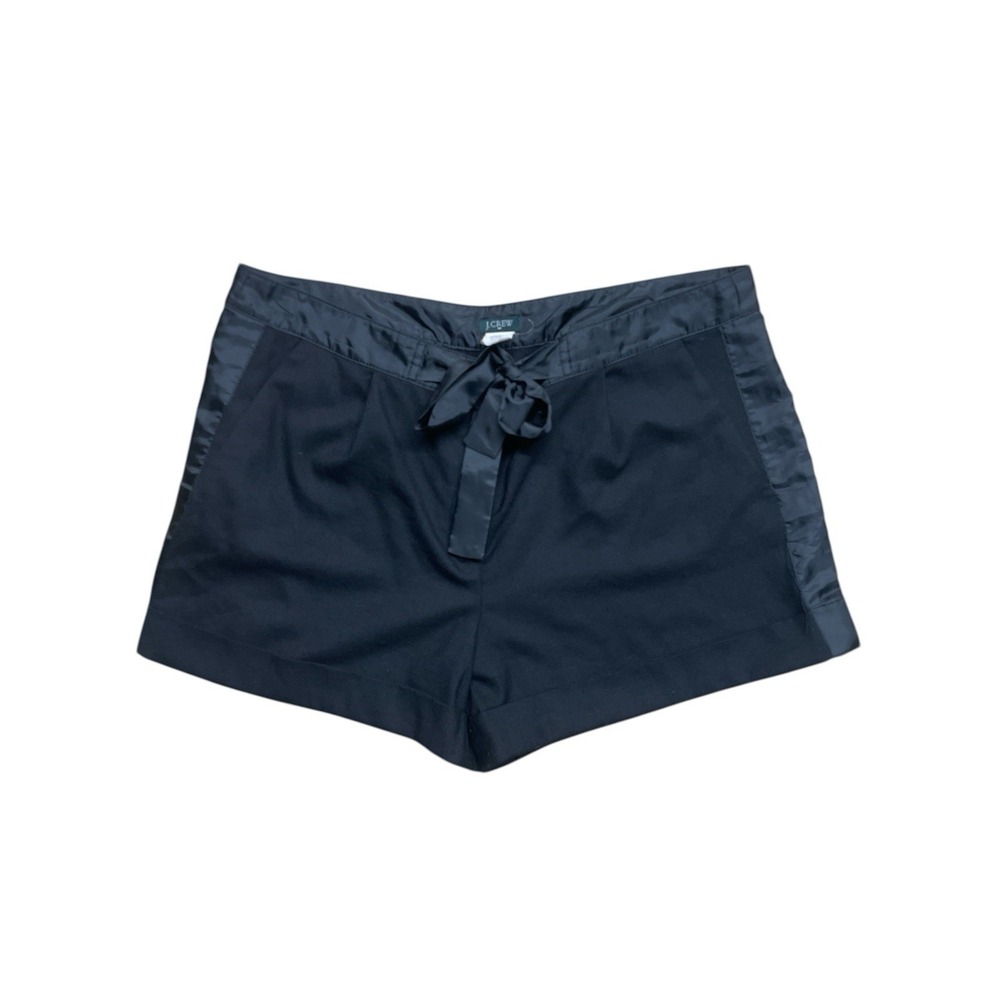 J Crew Black Wool Blend Cuffed Shorts Women's Size 14 With Pockets